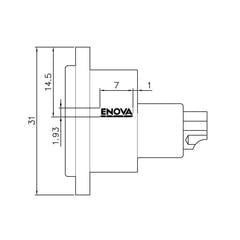 Enova 5-pins XLR hunn chassisplugg, sort IP67 Outdoor