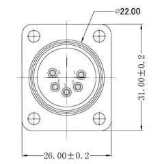 Enova 5-pins XLR hann chassisplugg, sort IP67 Outdoor