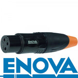Enova 3-Pin XLR kabel hun stik, Sort IP67 outdoor