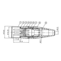 Enova 3-Pin XLR hannkabelkontakt, svart IP67 utendørs