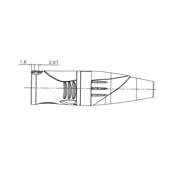 Enova 3-Pin XLR hannkabelkontakt, svart IP67 utendørs