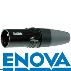 Enova 3-Pin XLR hannkabelplugg, svart