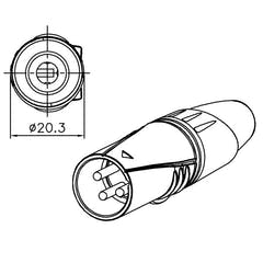Enova 3-Pin XLR hannkabelplugg, svart