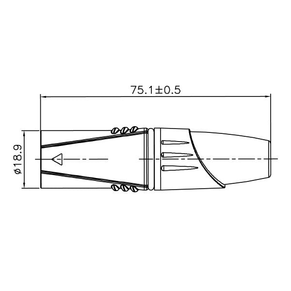 Enova 3-Pin XLR hannkabelplugg, svart