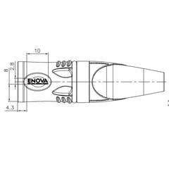 Enova 5-polet XLR-hannkabelkontakt, svart IP67 Outdoor
