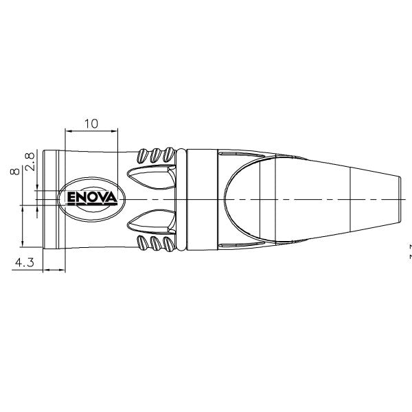 Enova 5-polet XLR-hannkabelkontakt, svart IP67 Outdoor