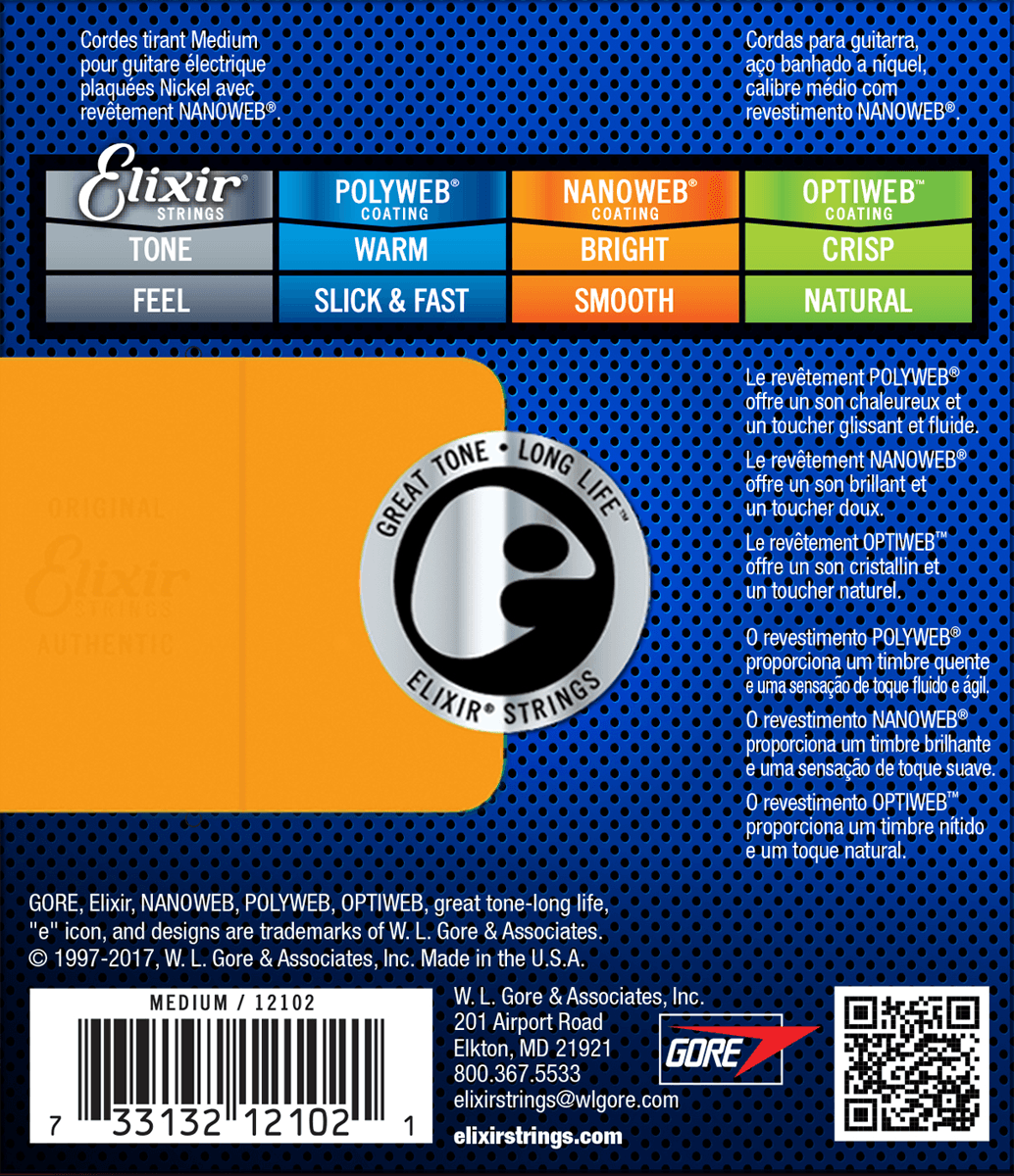 Elixir Nanoweb gitarstrenger (medium, 1149)