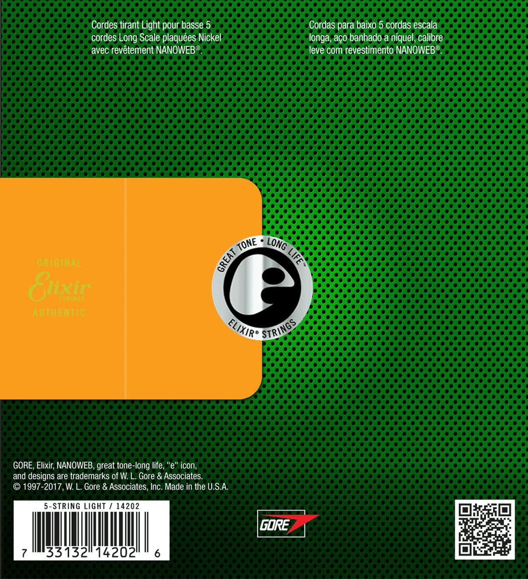 Elixir Nanoweb Nikkel Bass Strings (Light, 5c, 45-130)