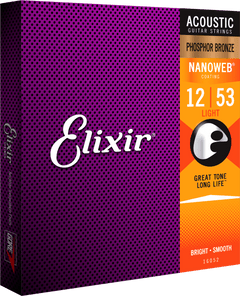 Elixir Nanoweb Phosphor Bronze gitarstrenger (Light, 12-53)