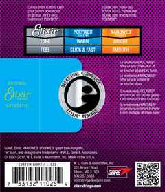 Elixir Polyweb Bronze 80/20 gitarstrenger (tilpasset lys, 11-52)