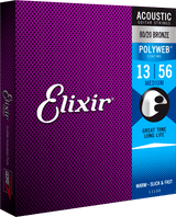 Elixir Polyweb Bronze 80/20 gitarstrenger (medium, 13-56)