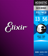 Elixir Polyweb Bronze 80/20 gitarstrenger (medium, 13-56)