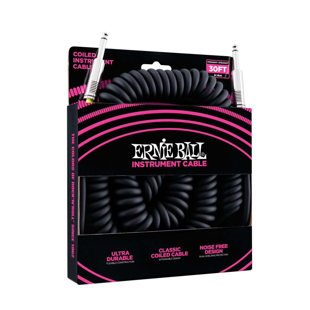 Ernie Ball 6044 gitarkabel (svart, 9m)