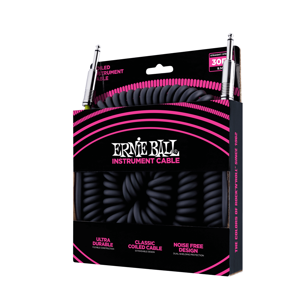 Ernie Ball 6044 gitarkabel (svart, 9m)
