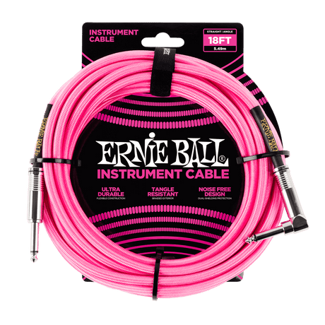 Ernie Ball 6083 gitarkabel (rosa, 5,4 m)