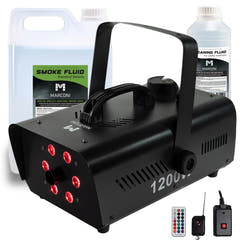 Marconi 1200W 6 LED Røykmaskin Bundle