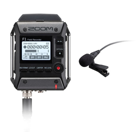 Zoom F1- LP Field Recorder + Lavalier mikrofon