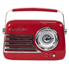 Madison Retro Radio med Bluetooth og FM (rød)