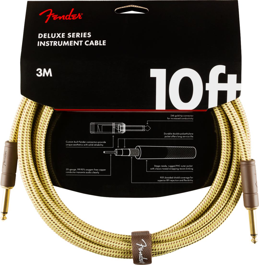 Fender Deluxe gitarkabel (Tweed, 3m)