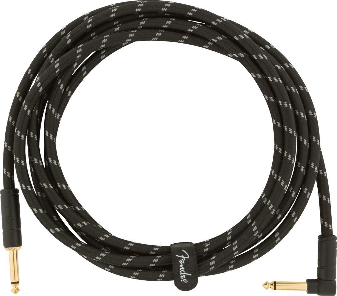 Fender Deluxe gitarkabel vinkelplugg ( Black tweed, 3m)