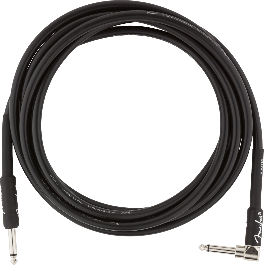 Fender profesjonell gitarkabel vinkelplugg (svart, 3m)