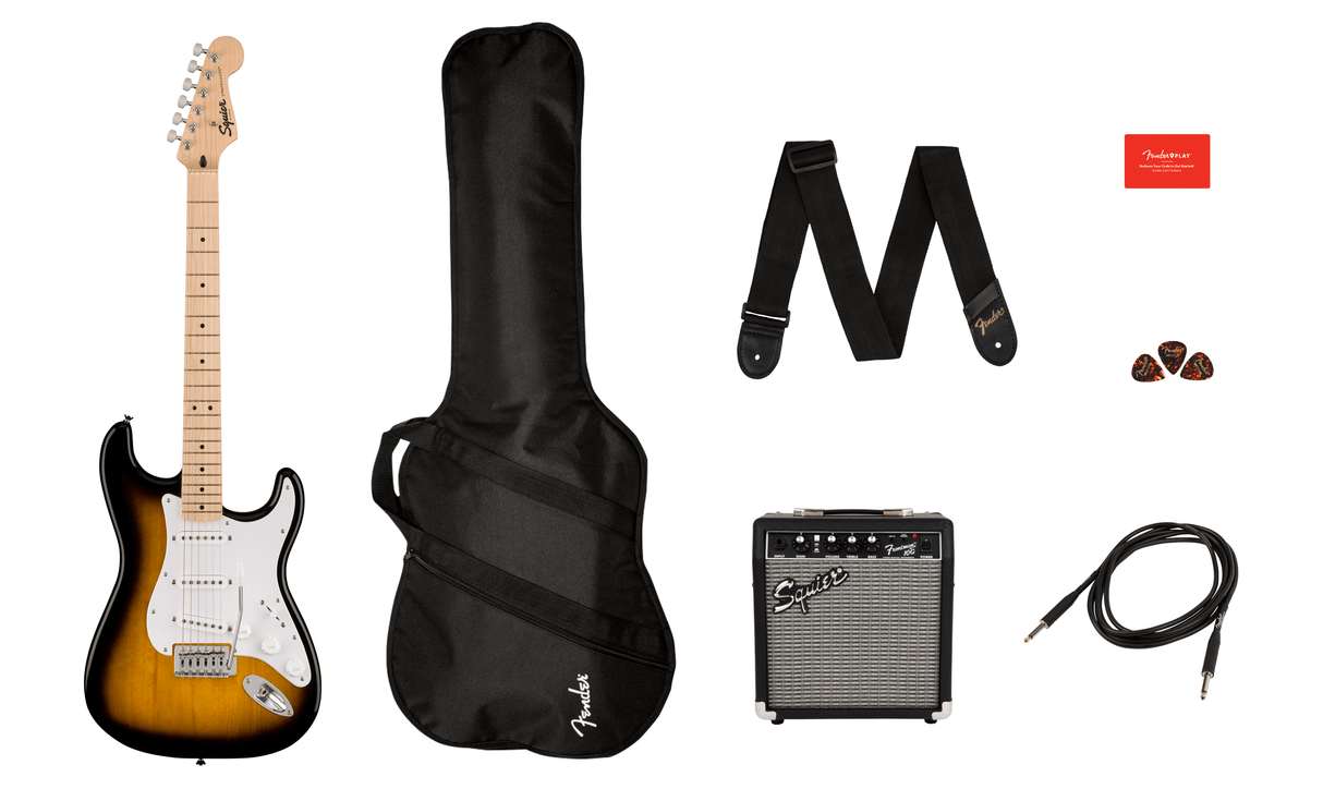 Fender Squier Sonic Stratocaster elektrisk gitar startpakke ( Sunburst )