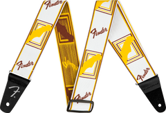 Fender vektløs gitarstropp ( White / Yellow / brun, 2")