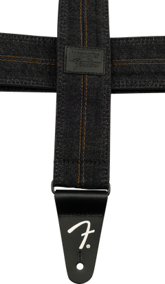 Fender x Wrangler Denim gitarstropp (vasket Black sting, 2")