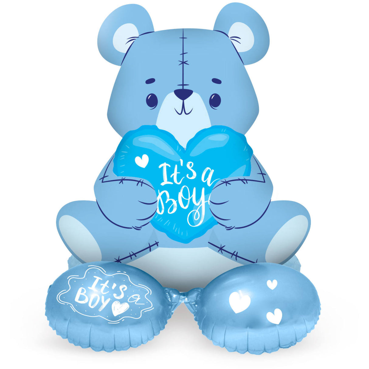 Folieballong med Base Bear 'It's a Boy' (blå, 61 cm)
