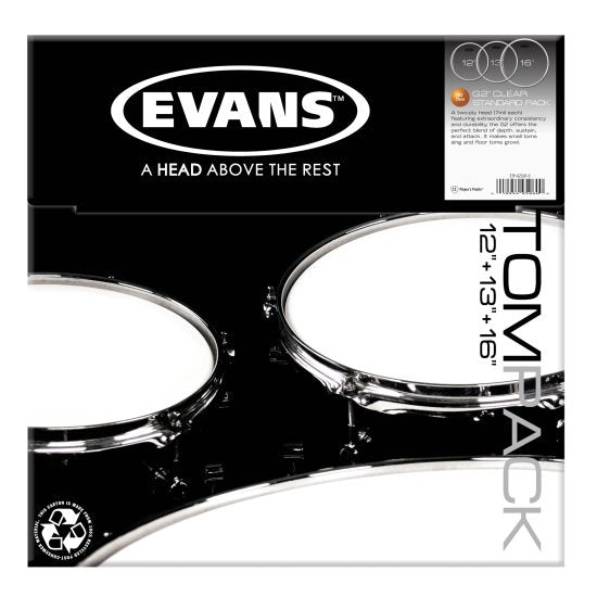 Evans G2 skinnpakke standardsett klar - 12", 13", 16"