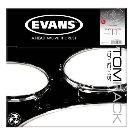 Evans G2 skinnpakke Rock Set Clear - 10", 12", 16"