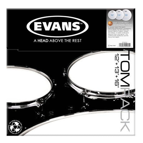 Evans G2 skinnpakke Standard sett belagt - 12", 13", 16"