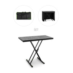 Gravity KSX 2 RD SET 1 - X-formet keyboardstativ med dobbel støtte og støttebord, sett 1