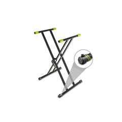 Gravity KSX 2 RD SET 1 - X-formet keyboardstativ med dobbel støtte og støttebord, sett 1