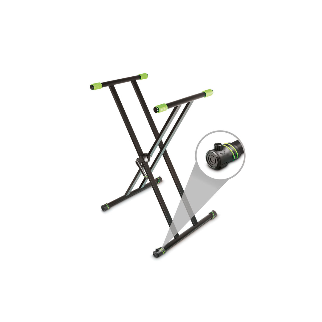 Gravity KSX 2 RD SET 2 - Dobbelt X-formet keyboardstativ og støttebord, sett 2