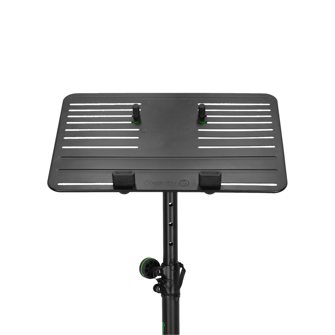 Gravity LTS T 02 B - Universelt laptopstativ med justerbare holdepinner og stålbase, svart