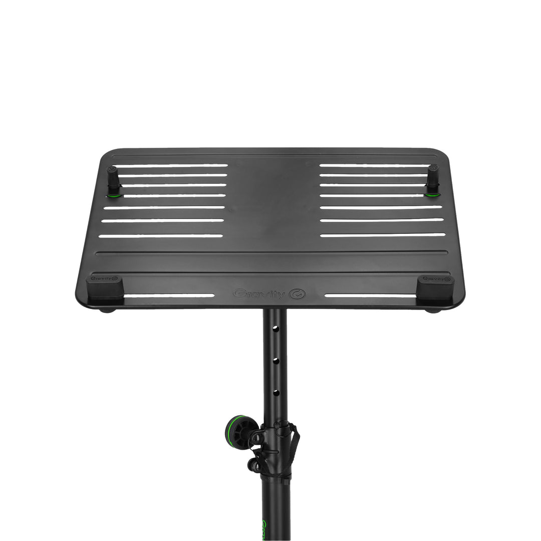 Gravity LTS T 02 B - Universelt laptopstativ med justerbare holdepinner og stålbase, svart