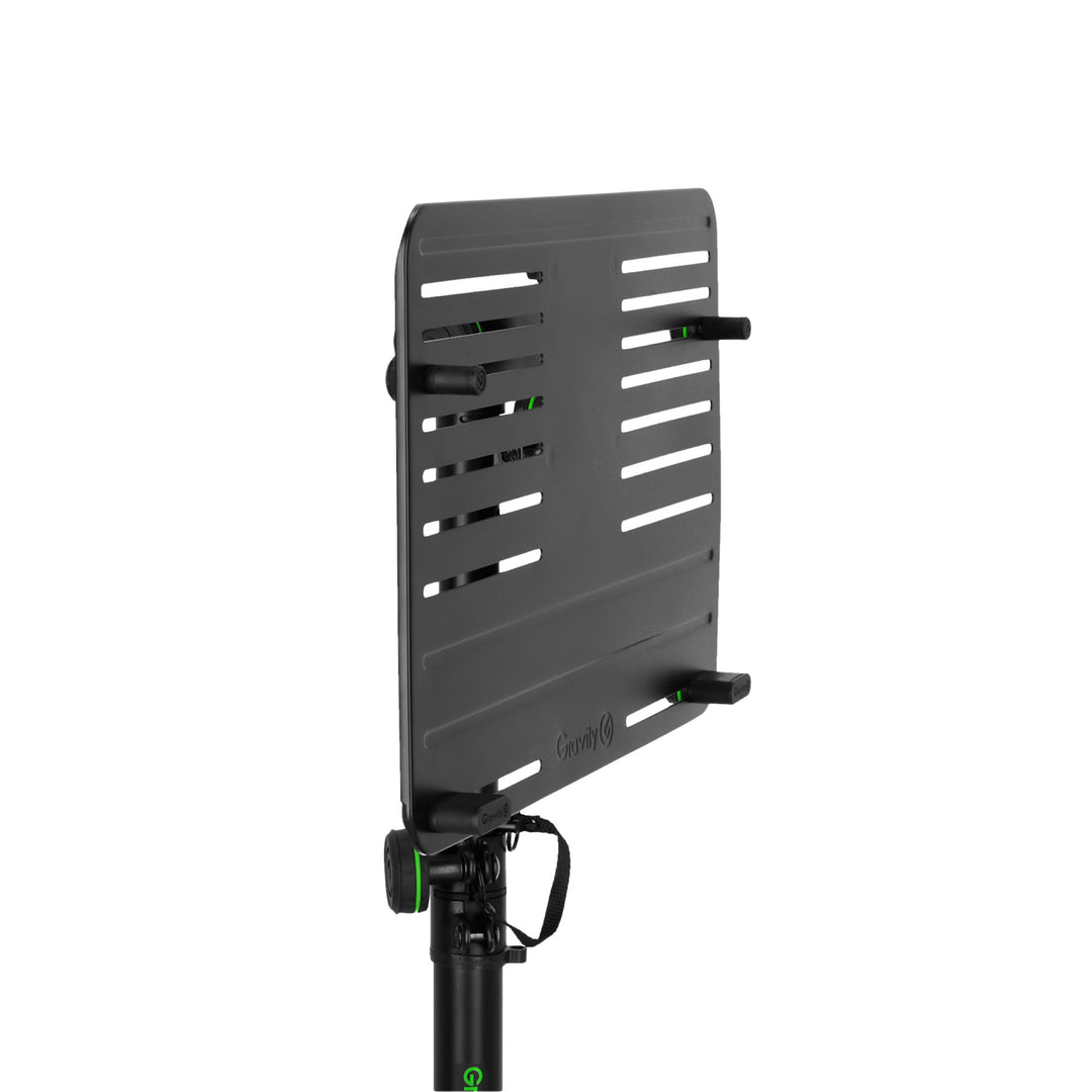 Gravity LTS T 02 B - Universelt laptopstativ med justerbare holdepinner og stålbase, svart