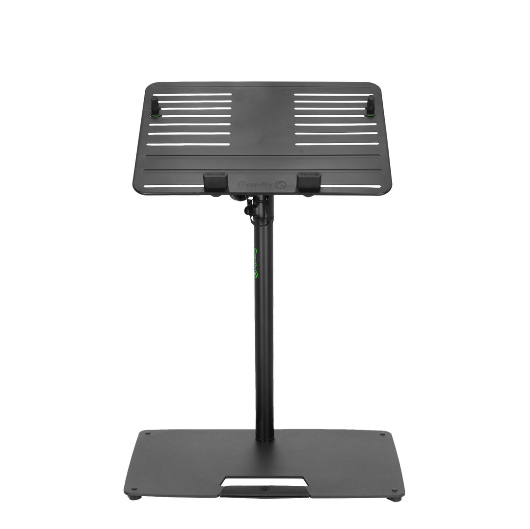 Gravity LTS T 02 B - Universelt laptopstativ med justerbare holdepinner og stålbase, svart