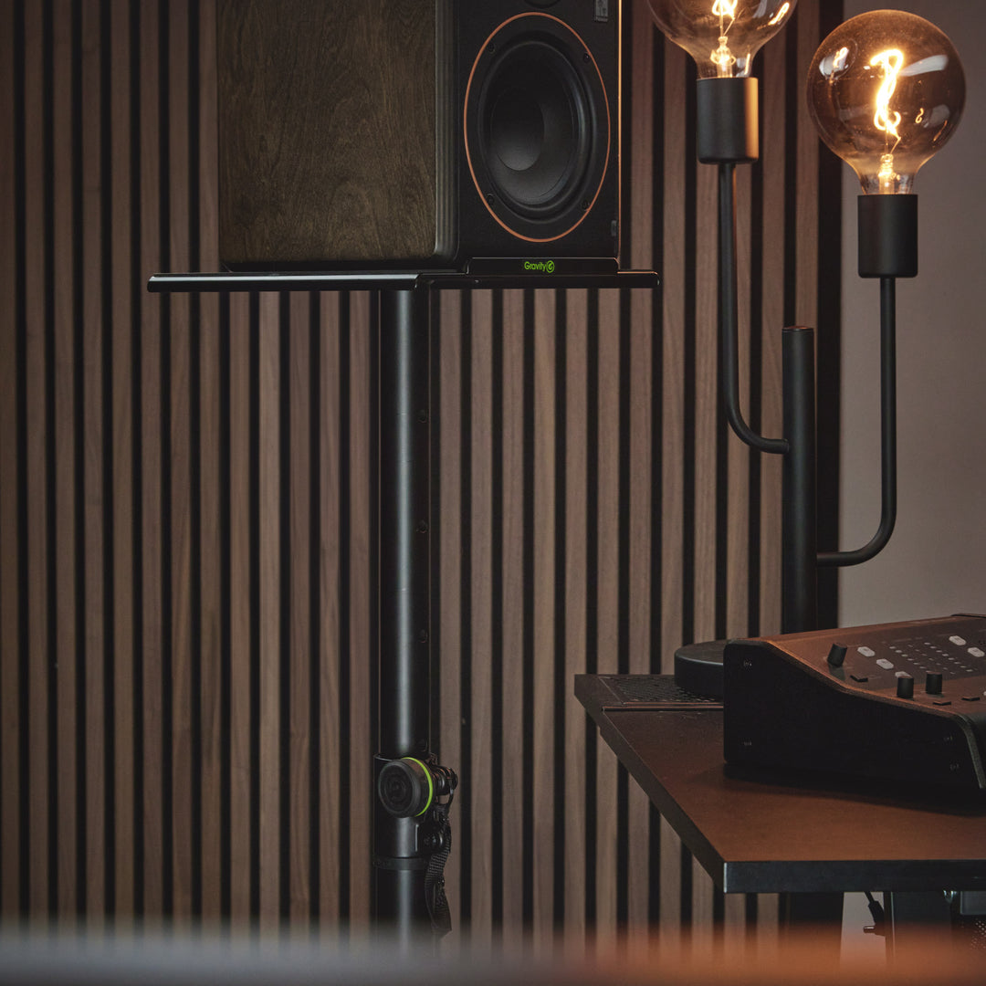 Gravity SP 3202 CS B - Høyttalerstativ for studiomonitor med firkantet stålbase