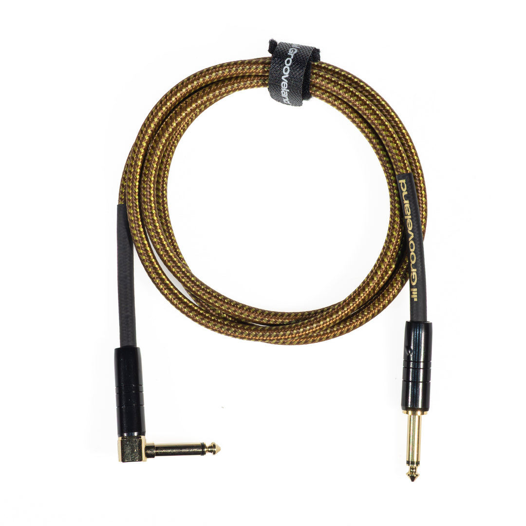 Grooveland Tweed Vinkel Guitarkabel (1,5m - Brun)