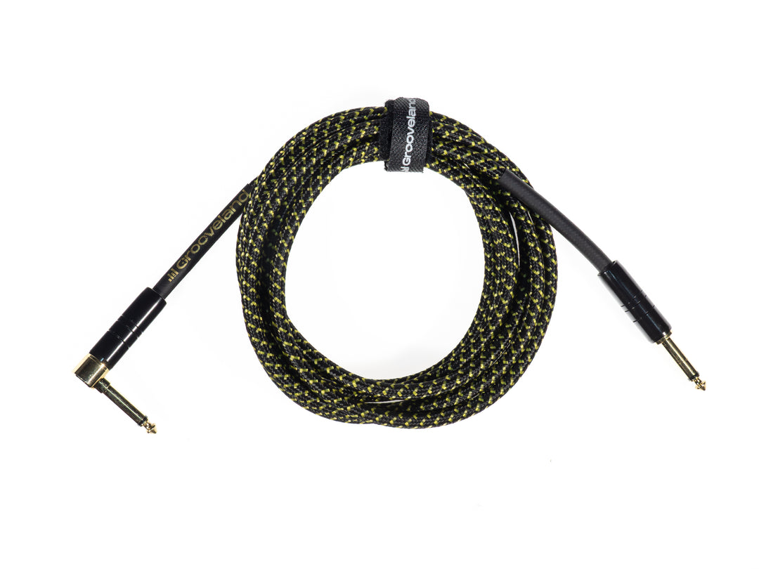 Grooveland Tweed Vinkel Gitar kabel (3m - Sort)