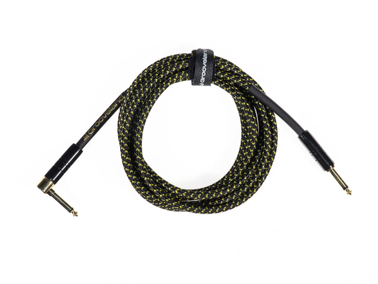 Grooveland Tweed Vinkel Gitar kabel (3m - Sort)