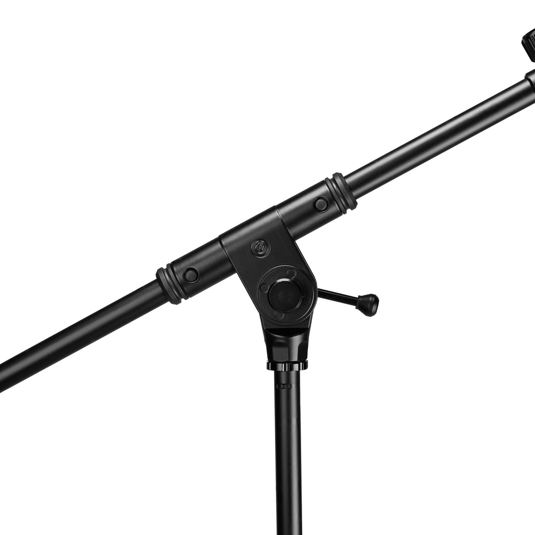 Gravity TMS 4232 B - Touring Series kort mikrofonStativ med sammenleggbar trefotsfot og 2-punkts justerbar teleskopboom, svart