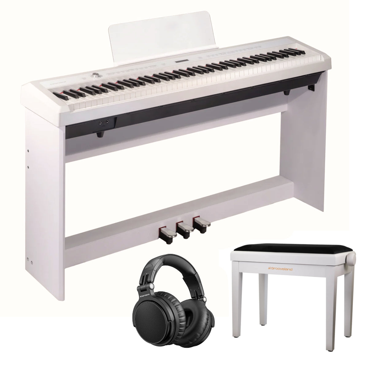 Grooveland P22 komplett Piano Pack, Hvid