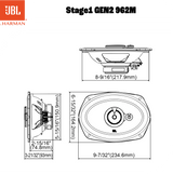 JBL Stage1 Gen2 962M 6x9" 3-veis bilhøyttalere
