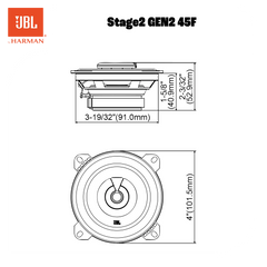 JBL Stage2 Gen2 45F 4" koaksiale bilhøyttalere
