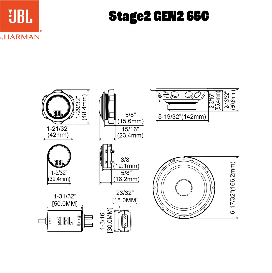 JBL Stage2 Gen2 65C 6,5" komponentsett