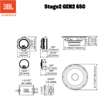 JBL Stage2 Gen2 65C 6,5" komponentsett