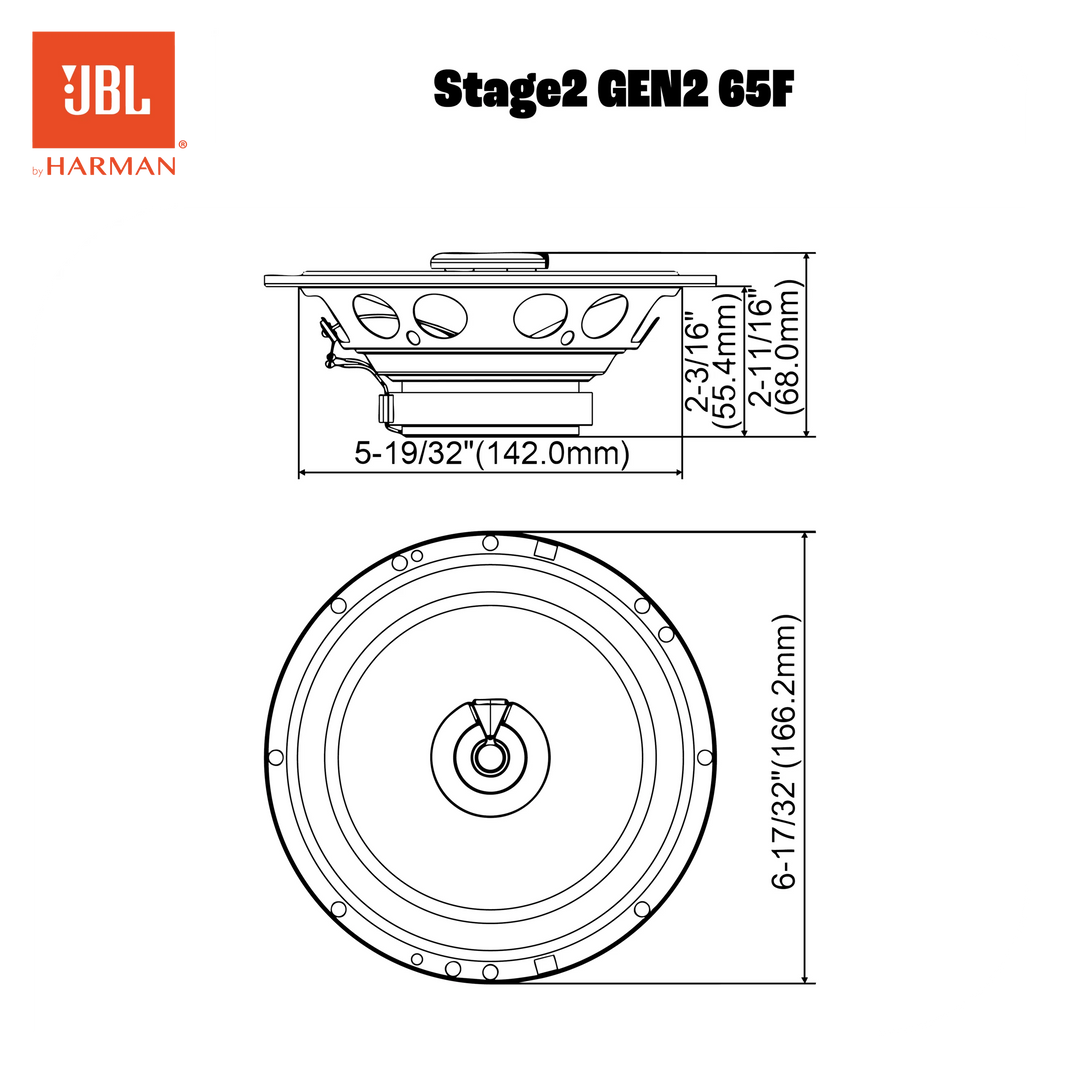 JBL Stage2 Gen2 65F 6,5" koaksiale bilhøyttalere
